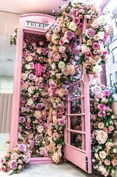 Capisco Pink telefonboks Fotografering Baggrunde Blomster Baggrunde Bryllup Indretning Foto Baggrund Portræt-Photoshoot Rekvisitter