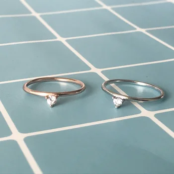 Starland 2020 NY Stil 925 Sterling Sølv, Hvid CZ Trekant Ringe For Kvinder Steg Guld Farve Ring Fine Smykker Gave