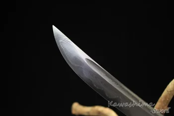 Smedet Damaskus Stål Samurai Sværd Håndlavet Japansk Tanto /Wakizashi Full Tang Skarphed Klar Til Skæring