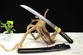 Smedet Damaskus Stål Samurai Sværd Håndlavet Japansk Tanto /Wakizashi Full Tang Skarphed Klar Til Skæring