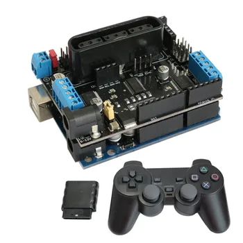 2020 Ny Version Arduino Skjold udvidelseskort 6-12V med 4 Kanaler Motorer Servoer Porte PS2 Joystick Fjernbetjening