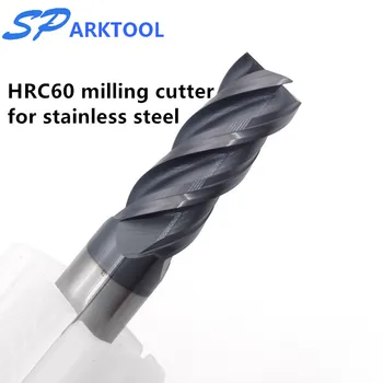 HRC60 Særlige rustfrit stål slutningen cutter 1-12mm Fladskærms fræsere Legeret Belægning Wolfram Steel skærende værktøj CNC maching Pindfræsere