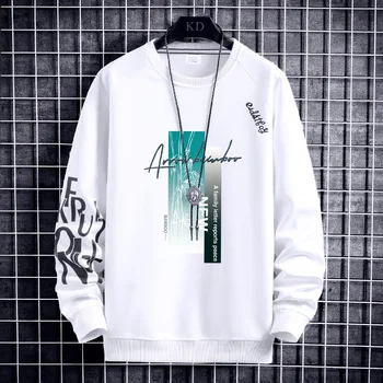 Sweatshirts med Lange Ærmer 2020 Foråret Efteråret Hip Hop Mode Print Løs Casual Mænds Punk Streetwear Tøj Mandlige