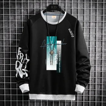 Sweatshirts med Lange Ærmer 2020 Foråret Efteråret Hip Hop Mode Print Løs Casual Mænds Punk Streetwear Tøj Mandlige