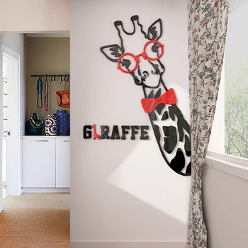 Tegnefilm Giraf Wall Stickers akryl vægmaleri