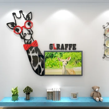 Tegnefilm Giraf Wall Stickers akryl vægmaleri