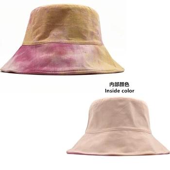 Nye Sommer Bonnet Graffiti Pink Grøn Tie Dye Bucket Hat Reversible Udendørs fiskeri Fisker Caps Kvinder Herre Chapeau Femme