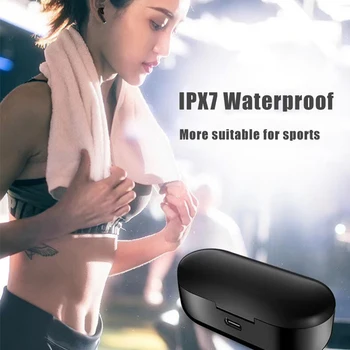 Tws Øretelefoner IPX7 Vandtæt Trådløse Bluetooth Headset LED Power Displayet Musik Ørestykker Touch Kontrol Øretelefon Med Mikrofon