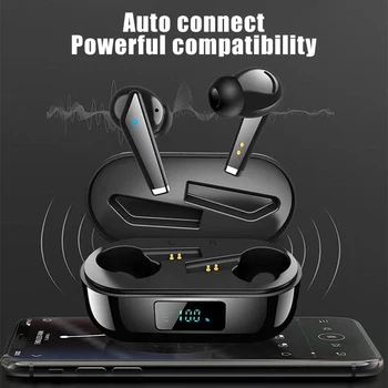 Tws Øretelefoner IPX7 Vandtæt Trådløse Bluetooth Headset LED Power Displayet Musik Ørestykker Touch Kontrol Øretelefon Med Mikrofon