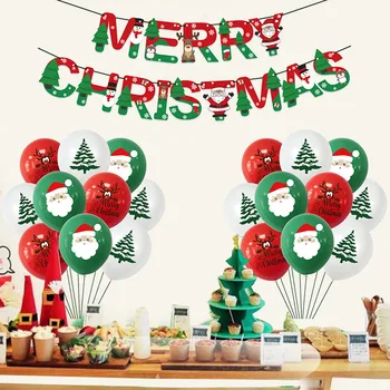 21Pcs/set Glædelig Jul Ballon Guirlande Santa Claus Xmas Tree Julepynt Til Hjem Navidad Nye År 2021 Børn Gave 23582