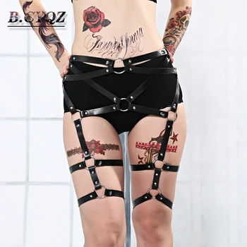 B. CYQZ 2 Stk Læder Harness Sæt Erotisk Lingeri, Sexet Goth Kvinder Strømpebånd Full Body Bondage Sex Værktøjer til Par Seler