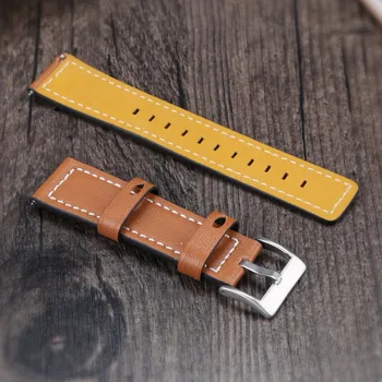 Klassisk Vintage Ægte Læder Udskiftning af Tilbehør, Armbånd med Rustfrit Metal Lås For Fitbit Versa Smartwatch