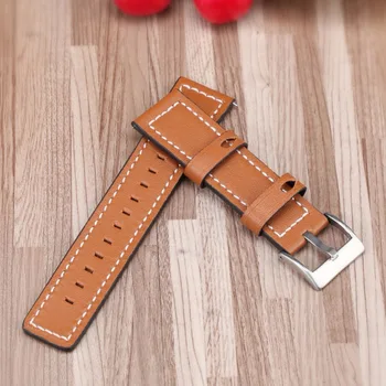 Klassisk Vintage Ægte Læder Udskiftning af Tilbehør, Armbånd med Rustfrit Metal Lås For Fitbit Versa Smartwatch