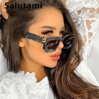 Vintage Square Solbriller Kvinder 2020 Nye Luksus Mærke Sort Sol Briller Mænd Oversize Briller Kvindelige Elegante Nuancer Hvid Rød