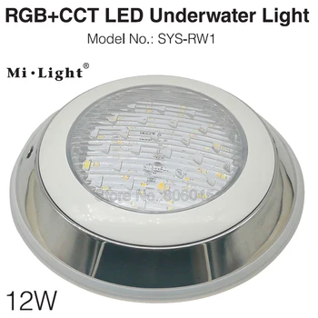 Milight SYS-RW1 DC24V 12W RGB+CCT Undervands LED Lys Swimmingpool Lampe IP68 2,4 G Fjernbetjening / DMX512 / WiFi APP Alexa Kontrol