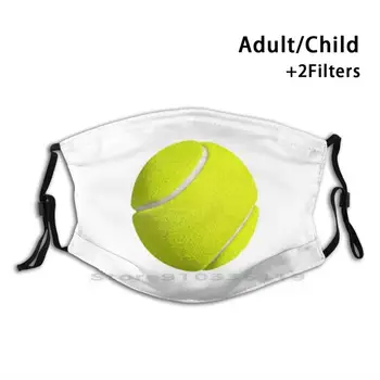 Tennis Bold Print Genanvendelige Maske Pm2.5 Filter Ansigtsmaske Børn Tennis Tennis Tennis Bold Sport Sport Bold Ballsport Følte Bolden