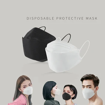 3D Disponibel Munden Maske 95% Filtrering FFP2 KN95 Mascarillas 5 Lag af Ikke-vævet Stof Respirator Masque Støvtæt ansigtsmasker