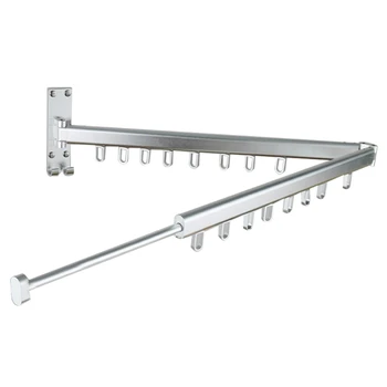 Dobbelt Rod/Enkelt Stang Multifunktionelle Bøjle Udtrækkelig Sammenklappelig Væggen Hænger Til Tørring Rack Balkon Bøjle 2400