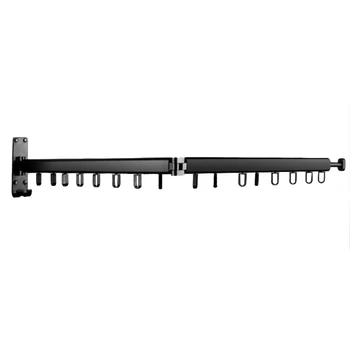 Dobbelt Rod/Enkelt Stang Multifunktionelle Bøjle Udtrækkelig Sammenklappelig Væggen Hænger Til Tørring Rack Balkon Bøjle