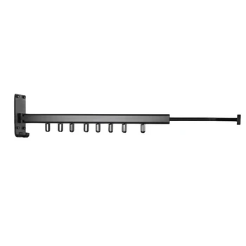 Dobbelt Rod/Enkelt Stang Multifunktionelle Bøjle Udtrækkelig Sammenklappelig Væggen Hænger Til Tørring Rack Balkon Bøjle