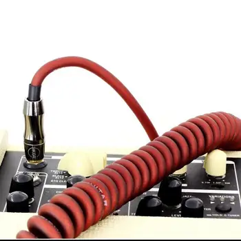 6M/10M Guitar Fjeder Wire Audio Kabel-Lige til At Rette Vinkel Plug Forgyldt Musical Instrument Kabel Ledning Guitar Tilbehør 24044