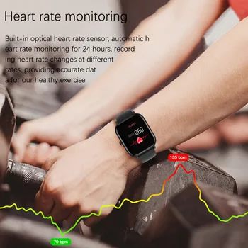LIGE Fashion Smart Ur Til Mænd, Kvinder IPX7 Vandtæt Fitness Tracker LED Full Skærm Touch pulsmåler Sport smartwatch