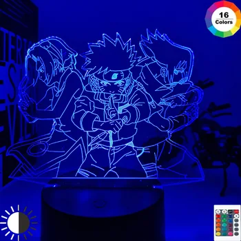 Naruto Lamper 3d-natlys for Børn Animationsfilm Lampe med USB-Sasuke, Sakura Figur Hjem Gave til Børn Barn Drenge Nightlight