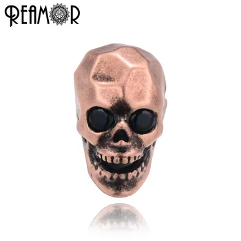 REAMOR DIY Metal Spacer Charme Bronze Red Kobber Perler 2 mm forsølvede Uregelmæssige Skull Hoved Perler Til Armbånd Smykker at Gøre 2418