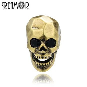 REAMOR DIY Metal Spacer Charme Bronze Red Kobber Perler 2 mm forsølvede Uregelmæssige Skull Hoved Perler Til Armbånd Smykker at Gøre