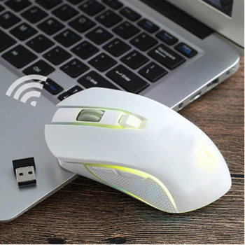 Huppgou X9 6 knapper 2,4 G trådløs opladning musen Stille opladning mekanisk gaming mus Glødende musen til desktop, laptop 24237