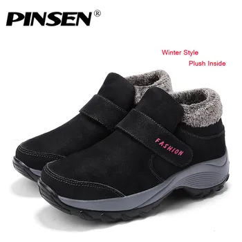 PINSEN 2020 Vinteren Kvinder Sne Støvler Fashion Kvinder Varme Tryk og Platform Ankel Støvler Kvindelige Høje Kile Vandtæt Støvler Sko-Kvinde