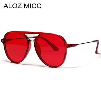 ALOZ MICC 2019 Nye Røde Kvinder Brand Pilot Solbriller til Mænd Mode Farve, Stor Ramme Eddikesyre sol briller Kvindelige Nuancer Oculos Q350