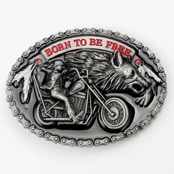 Mænd ' s Vintage Hip Hop Vestlige Cowboy Wolf Motorcykel Hoved Bevingede BIKER TIL benet Mønster Mode Zink Legering Bælte Spænde Gaver