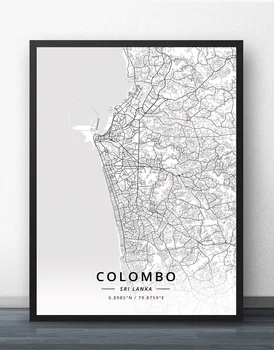 Colombo, Sri Lanka Kort Plakat