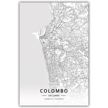 Colombo, Sri Lanka Kort Plakat