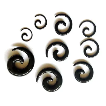 120pcs mix 12 størrelser 1.6-16mm sort spiral akryl øre taper kits strækker øre piercing smykker expander øre målere stik