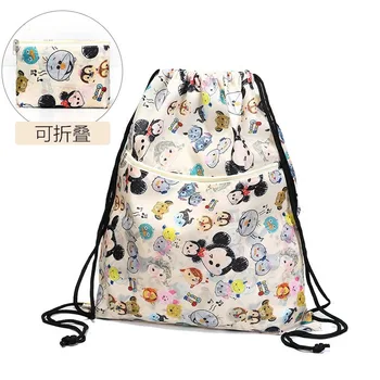 Disney nye Mickey, Minnie print tegnefilm rygsæk ble taske vandtæt snor skole taske foldbar bærbare rejser taske taske