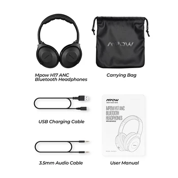 Mpow H17 Trådløse Bluetooth-Hovedtelefoner 4.1 ANC Headset Med Hurtig Opladning Hi-Fi Stereo Lyd Til iPhoen Xiaomi Huawei Smartphone