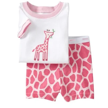 Piger Pyjamas Sæt 2 3 4 5 6 7 års Søde Giraf Baby Tøj, der Passer Sommer Pige Prinsesse Børn pijamas Spædbarn tøj sæt