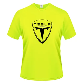 Hot SELL 2020 Nye Mode Tesla T-Shirt Til Mænd Kort Ærme O Hals Bomuld Casual Top Tee 2475