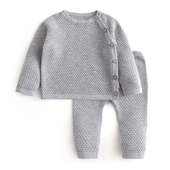 LZH Spædbarn Tøj 2021 Børn Nyfødte Tøj, Strikke Tøj 2stk Sæt Til Baby Piger Tøj Foråret Sweater Passer 1 2 3 År