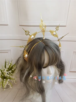 Lolita Notre Dame 's halo KC Krone af den synkende Sol Godmother' s Crown star Månen flydende lys Gotiske Cosplay Tea Party Hovedbøjle 24822