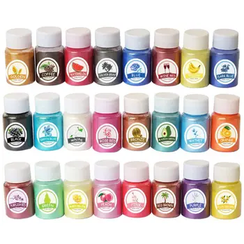 24 Farver, Glimmer Mineral Pulver Epoxy Harpiks Pigment Perlemors Pigment Naturlige Glimmer Farvestof Sæbe Makeup, Smykker At Gøre