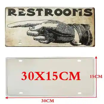 30X15CM Pil Nummerplade Offentlig Advarsel Toilettet Vintage Metal Tegn Til Væg Kunst, Butik, Restaurant Dekoration DC-0057A