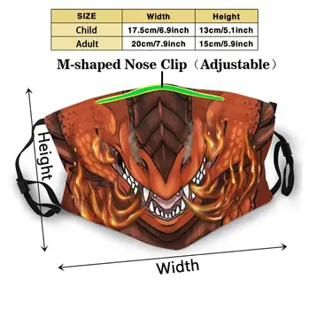 Brand Dragon Maske Mode Print Genanvendelige Sjove Pm2.5 Filter Munden Ansigtsmaske Røde Ild Dragen Flamme Maske 24980