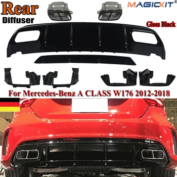 MagicKit For MB W176 AMG EN Klasse Gloss Black Style Bageste Diffusor+Udstødnings-2012-2018