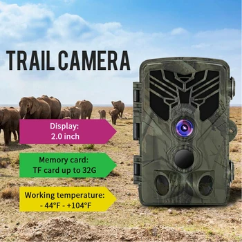 Spejder-Cam Video IP65 Vandtæt Jungle 1080P Night Vision WiFi Trail Kamera Have Støtte TF Kort Offentlig Dyreliv Plast 25132
