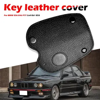Bil vigtig Sag Litchi Mønster Syntetisk Læder Key Fob Dække Protector til BMW E36 E46 E39 E60 E61 E53 Simple Praktiske Key Fob 2530