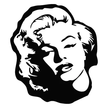 - Bil Klistermærker Marilyn Monroe Tegnefilm Bil Form Dekoration Tilbehør PVC-Bil Klistermærker Vandtæt Solcreme Sort/hvid 17cm*15cm