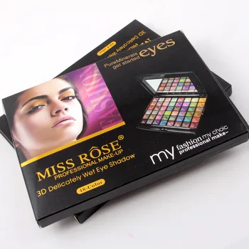 Miss Rose Eyeshadow Palette 48 Farver, Glitter Erhverv Makeup 3d øjenskygge Pulver Nøgen Vandtæt Makeup Sæt Balm